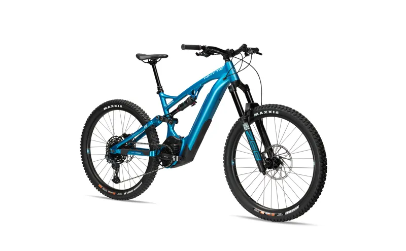 2022 Whyte E-160 S V2 Electric Mountain Bike - Matt Diesel with Light Blue Slate-2